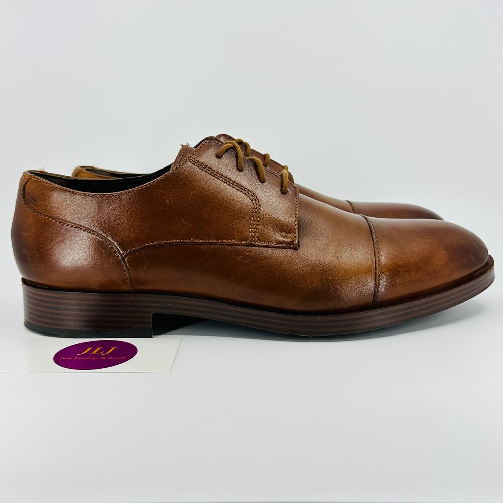 Cole Haan Men's Henry Grand Blucher British Tan Cap Toe Oxfords C24519 Size 10